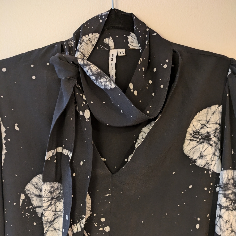 OseiDuro Silk Abstract Print Blouse